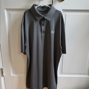 Under Armour Men's Gray Striped Polo Shirt
